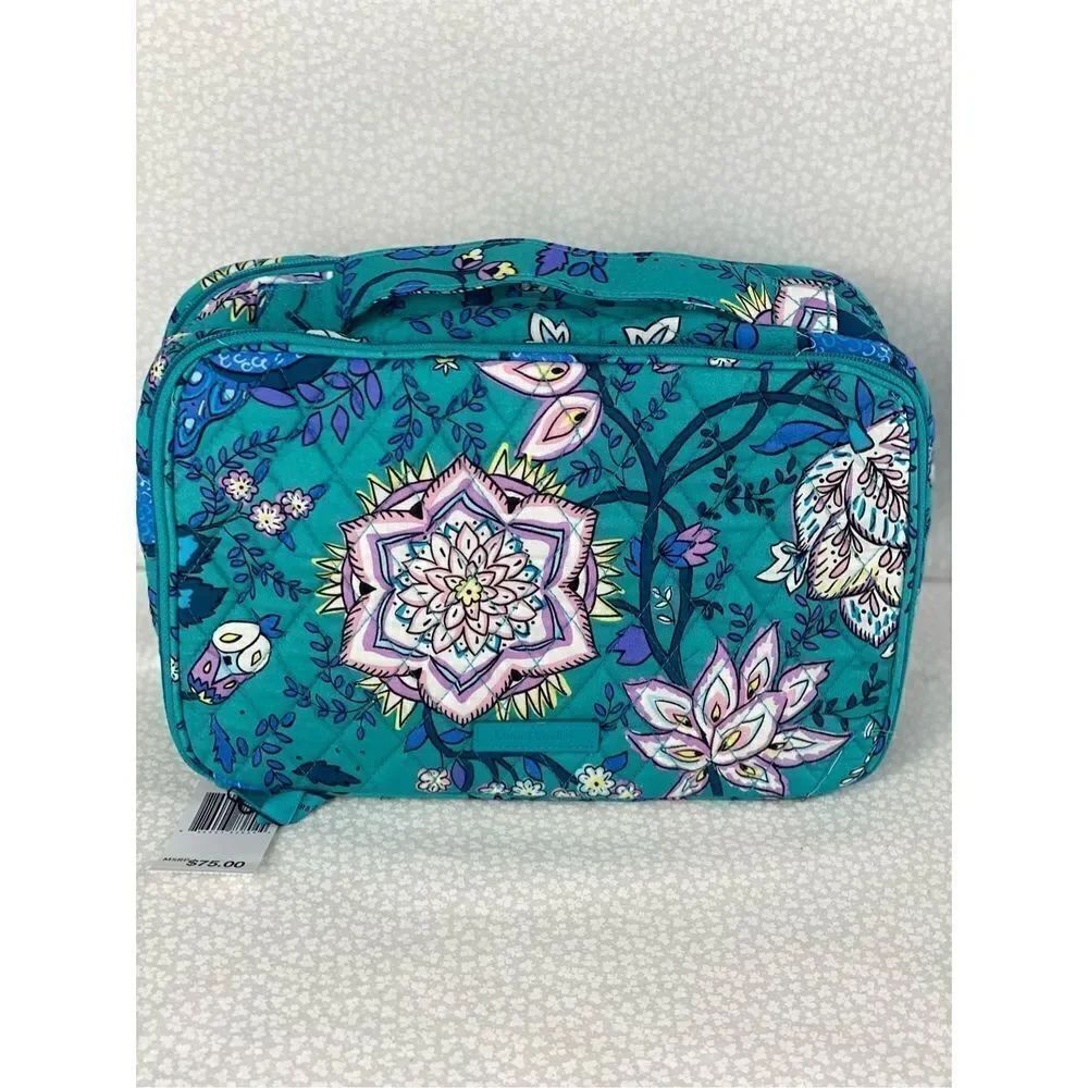 VERA BRADLEY Large Blush & Brush Makeup Case - PEACOCK GARDEN